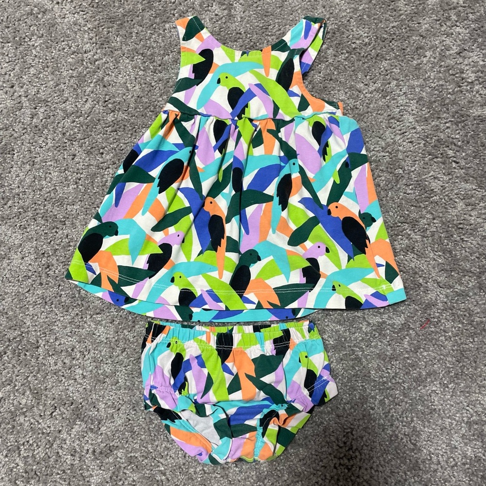 Hanna Andersson Baby Crossback Dress and Bloomers Set